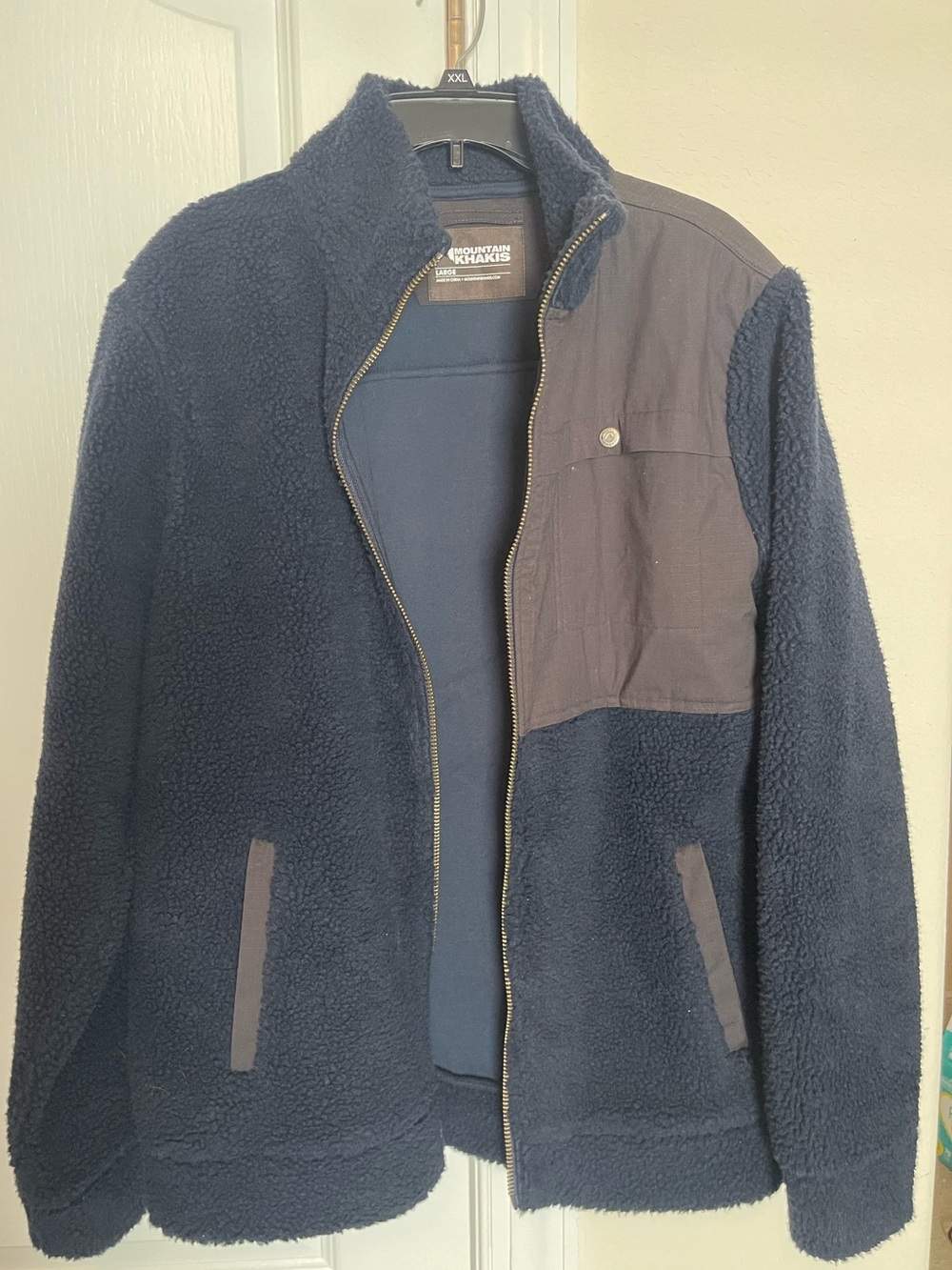 Mountain Khakis Forge Jacket Men’s Large NWT Navy/Gray Sherpa Fleece